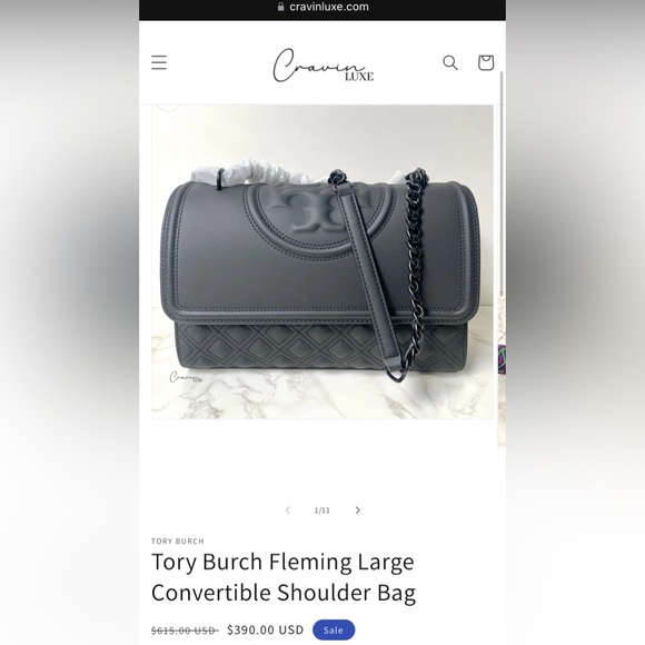 New Tory Burch Large Fleming Matte Black - Picture 14 of 14